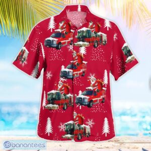 Vermont, Barre City Fire Department Christmas Aloha Hawaiian Shirt Product Photo 3
