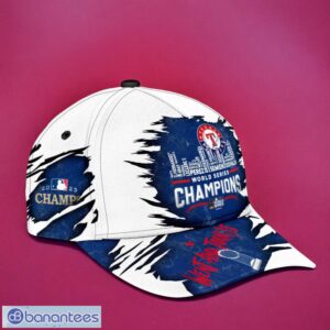 MLB Texas Rangers Logo Design Champions White Cap 3D Cap Product Photo 3