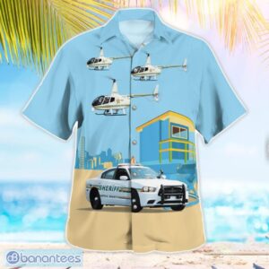 Florida, Polk County Sheriff's Office Car And Robinson R66 Police Helicopter Aloha Hawaiian Shirt Product Photo 2