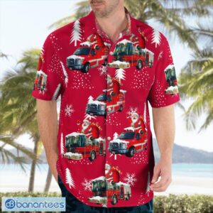 Vermont, Barre City Fire Department Christmas Aloha Hawaiian Shirt Product Photo 4