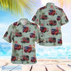 Warwickshire, England, United Kingdom, Warwickshire Fire And Rescue Service Aloha Hawaiian Shirt Product Photo 1