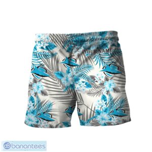 Cronulla Sharks NRL Combo Hawaiian Shirt And Shorts Personalized Gift Tropical Flower For Fans Product Photo 3