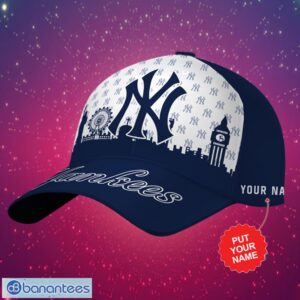 MLB New York Yankees Logo Design White Navy Cap Custom Name Cap 3D Cap Product Photo 1