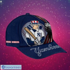 MLB New York Yankees Logo Design Bronx Bombers American Flag Custom Your Name Cap 3D Cap Product Photo 1