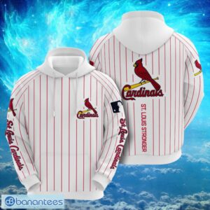 MLB St. Louis Cardinals Logo Design White Red Stripes Hoodie Full Print Hoodie Product Photo 1