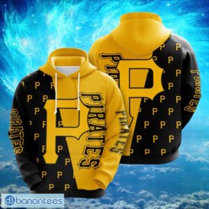 MLB Pittsburgh Piratess Logo Design Black Yellow Hoodie Full Print Hoodie Product Photo 1