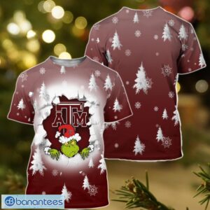 Texas A&M Aggies Grinch 3D T-Shirt Hoodie Sweatshirt Gift For Christmas Product Photo 2