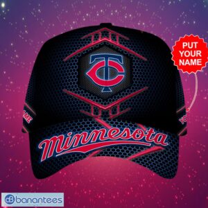 MLB Minnesota Twins Logo Design Honeycomb Pattern Custom Your Name Cap 3D Cap Product Photo 1