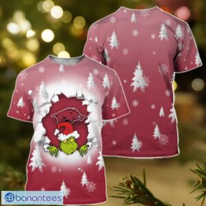 Arkansas Razorbacks Grinch 3D T-Shirt Hoodie Sweatshirt Gift For Christmas Product Photo 2