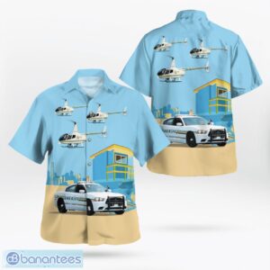 Florida, Polk County Sheriff's Office Car And Robinson R66 Police Helicopter Aloha Hawaiian Shirt Product Photo 1