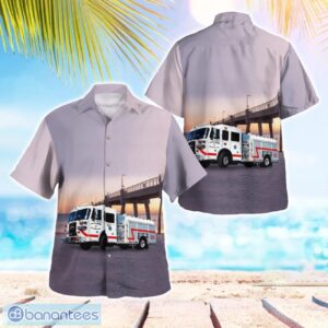 Florida, Ocean City-Wright Fire Control District Aloha Hawaiian Shirt Product Photo 1