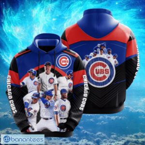 MLB Chicago Cubs Teams Logo Design Blue Black Hoodie Full Print Hoodie Product Photo 1