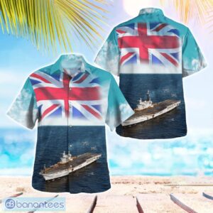 Royal Navy HMS Hermes (R12) Centaur Class Hawaiian Shirt Summer Beach Shirt Product Photo 1