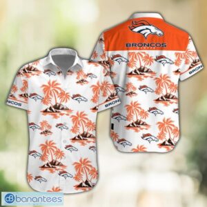 Denver Broncos NFL Tropical White Hawaiian Shirt Product Photo 1