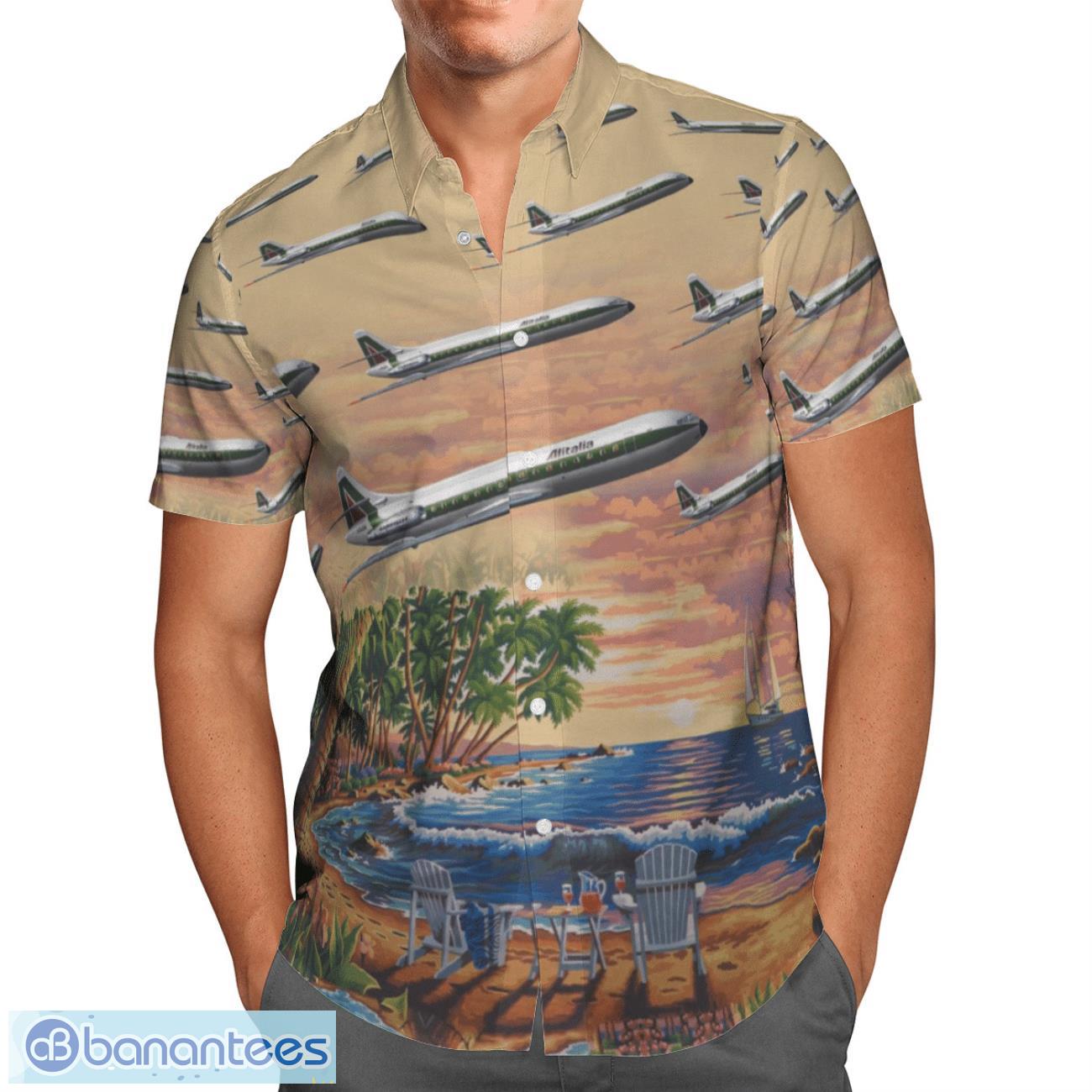alitalia sud aviation caravelle hawaiian shirt beach summer gift 1 image Alitalia Sud Aviation Caravelle Hawaiian Shirt Beach Summer Gift Product Photo 2