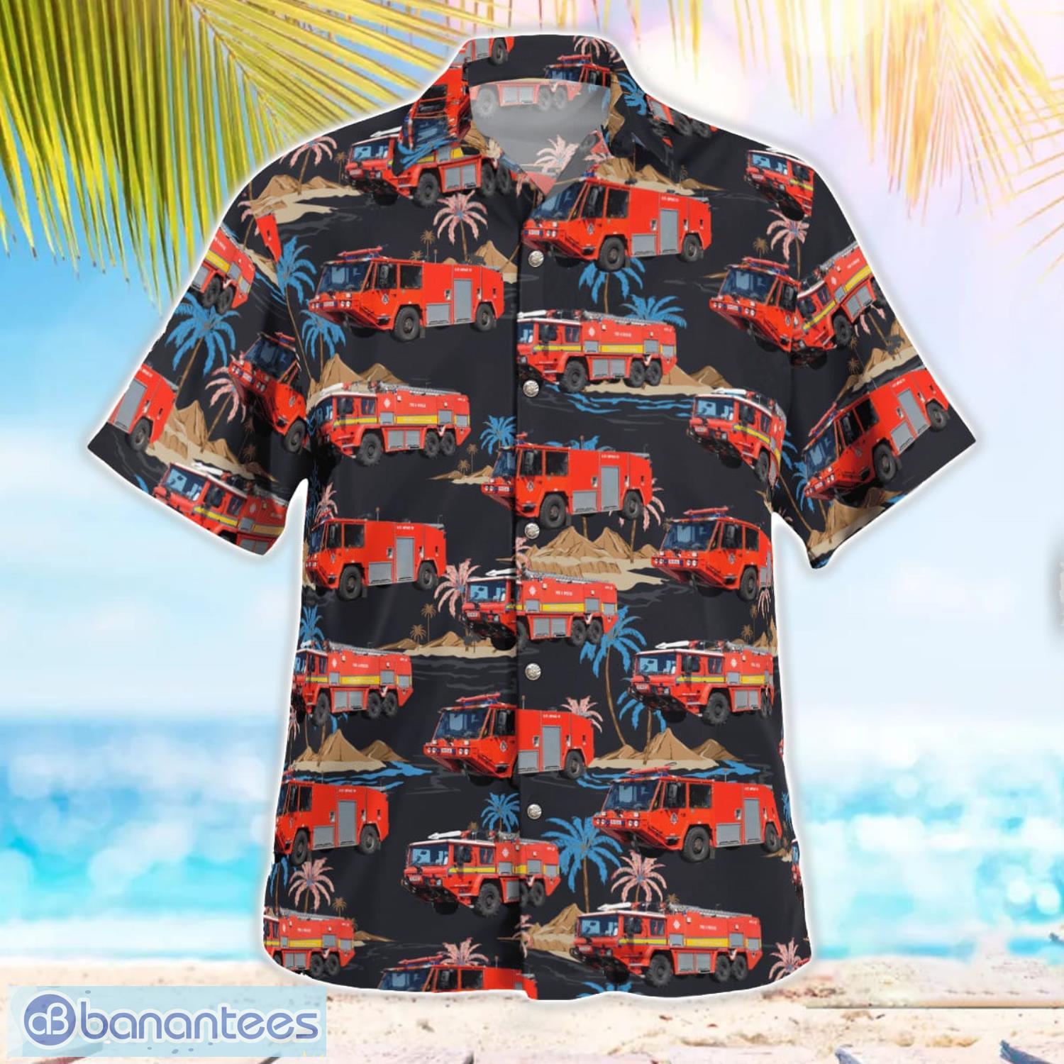 anglesey wales united kingdom raf valley fire dept 3d hawaiian shirt gift for summer 2 image Anglesey, Wales, United Kingdom, RAF Valley Fire Dept 3D Hawaiian Shirt Gift For Summer Product Photo 3