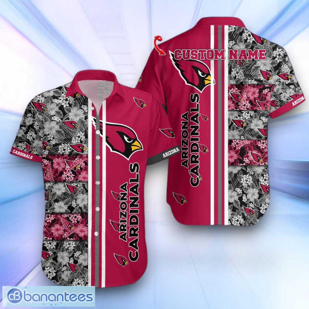arizona cardinals floral summer hawaiian shirt gift ideas for real fans custom name image Arizona Cardinals Floral Summer Hawaiian Shirt Gift Ideas For Real Fans Custom Name Product Photo 1