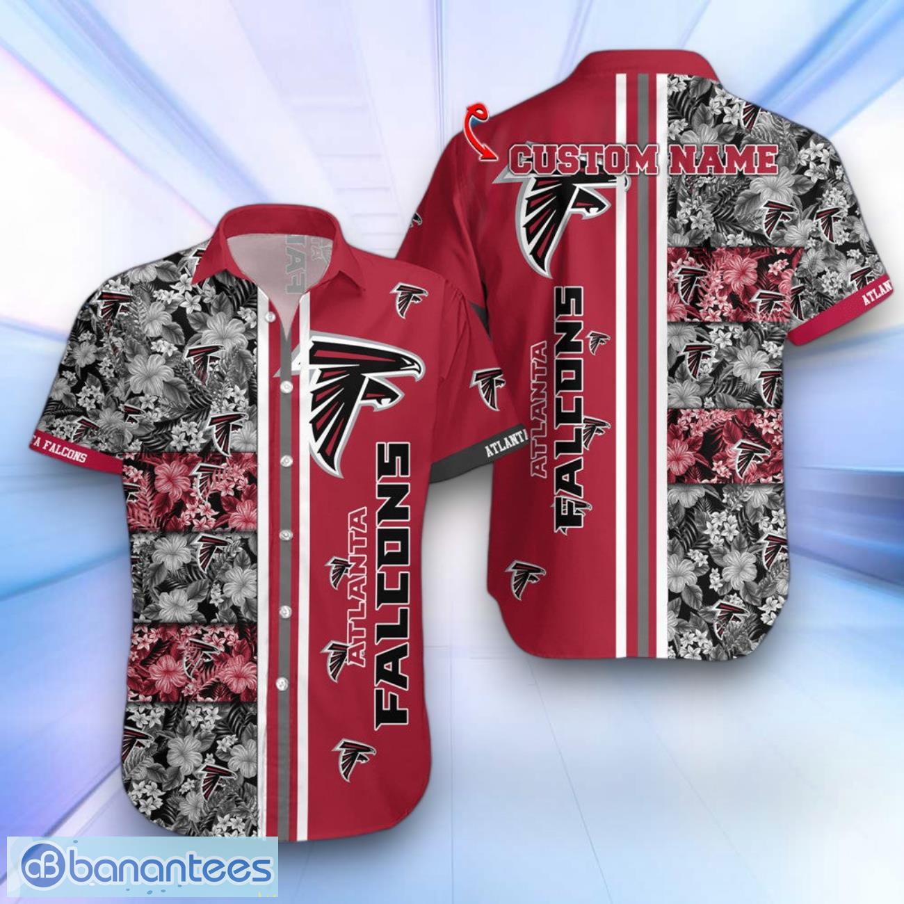 atlanta falcons floral summer hawaiian shirt gift ideas for real fans custom name image Atlanta Falcons Floral Summer Hawaiian Shirt Gift Ideas For Real Fans Custom Name Product Photo 1