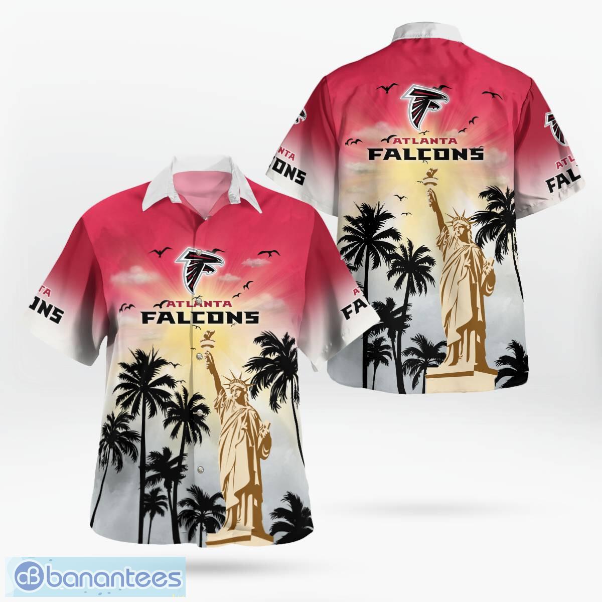 atlanta falcons statue of liberty tropical hawaiian shirt for men women image Atlanta Falcons Statue of Liberty Tropical Hawaiian Shirt For Men Women - Atlanta Falcons Statue of Liberty Tropical Hawaiian Shirt For Men Women