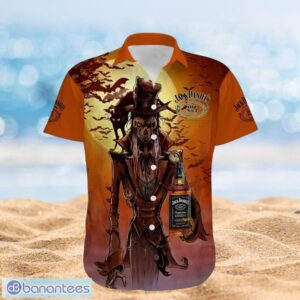 Spooky Skeleton Jack Daniels Tennessee Whiskey Halloween Gifts Full Over Print Hawaiian Shirt Product Photo 1