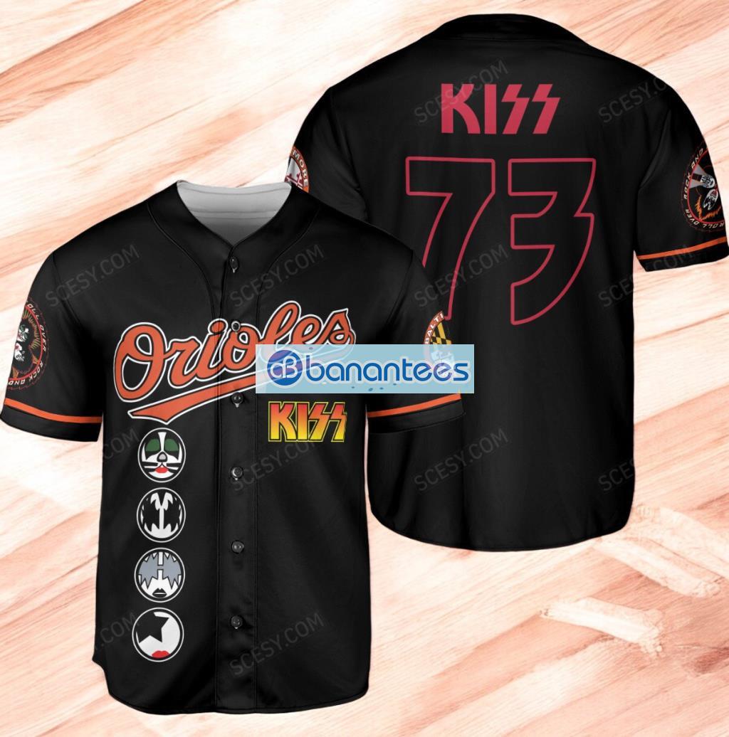 baltimore orioles kiss baseball jersey shirt custom for men and women image Baltimore Orioles KISS Baseball Jersey Shirt Custom For Men And Women Product Photo 1