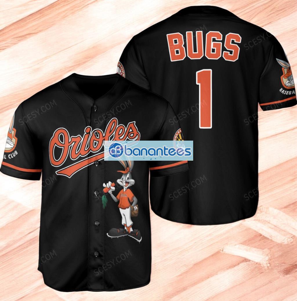 baltimore orioles looney tunes bugs bunny baseball jersey shirt black for men and women image Baltimore Orioles Looney Tunes Bugs Bunny Baseball Jersey Shirt Black For Men And Women Product Photo 1