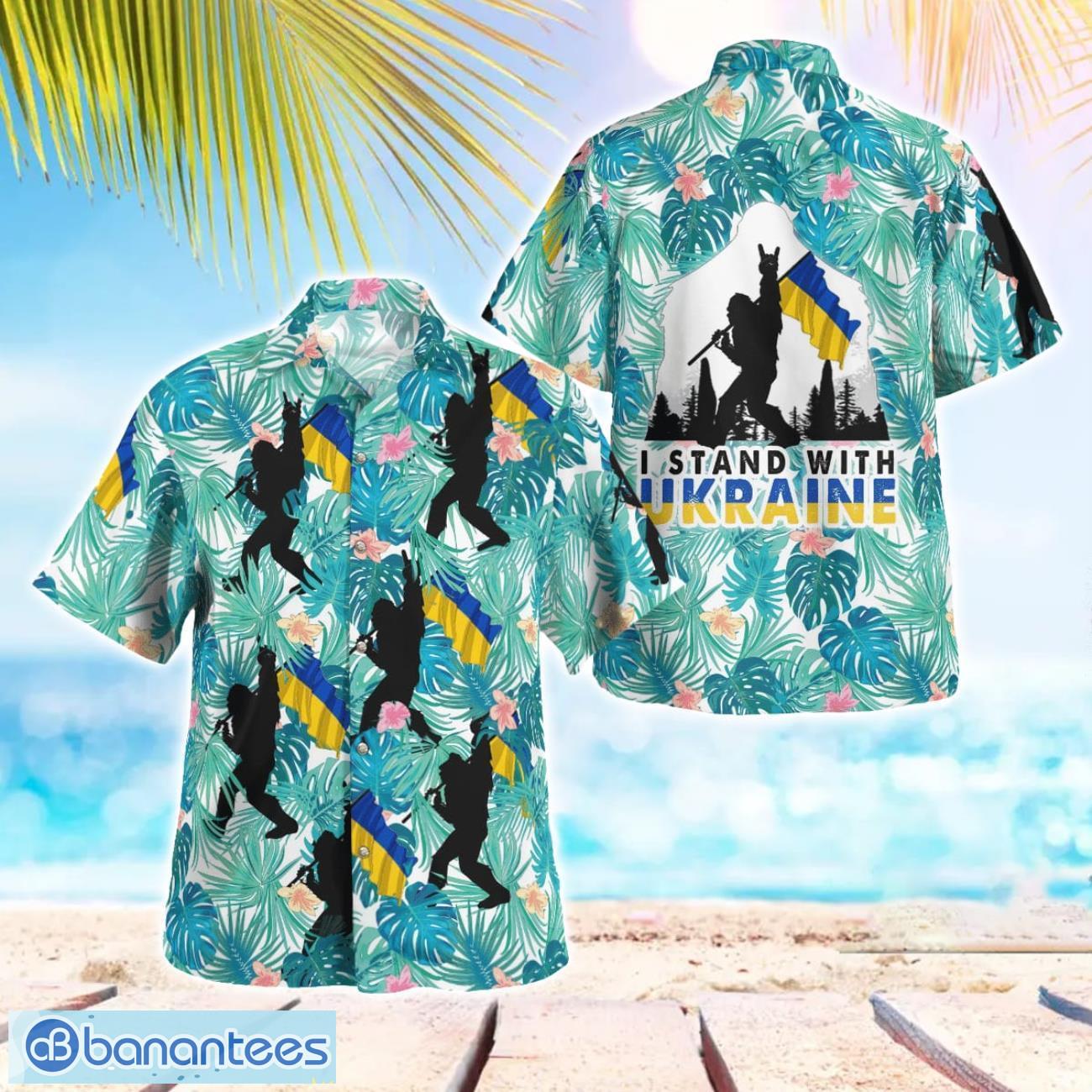bigfoot i stand with uk raine hawaiian shirt beach summer gift image Bigfoot I Stand With Uk-raine Hawaiian Shirt Beach Summer Gift Product Photo 1