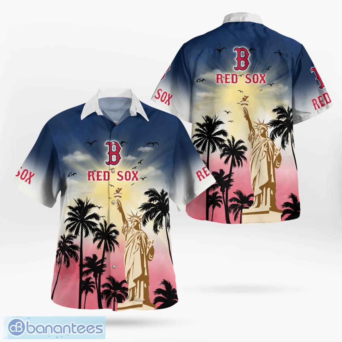 boston red sox statue of liberty tropical hawaiian shirt for men women image Boston Red Sox Statue of Liberty Tropical Hawaiian Shirt For Men Women - Boston Red Sox Statue of Liberty Tropical Hawaiian Shirt For Men Women