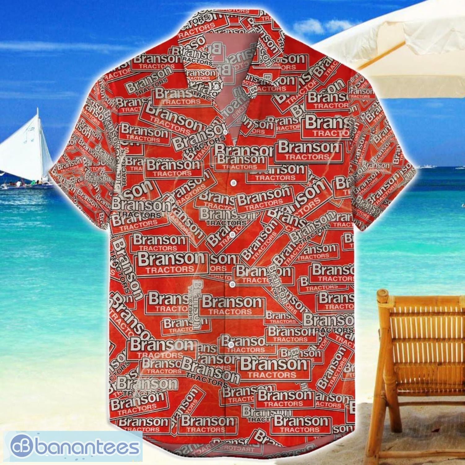 branson hawaii all printed tractor logo hawaiian shirt men women beach shirt image Branson Hawaii All Printed Tractor Logo Hawaiian Shirt Men Women Beach Shirt Product Photo 1