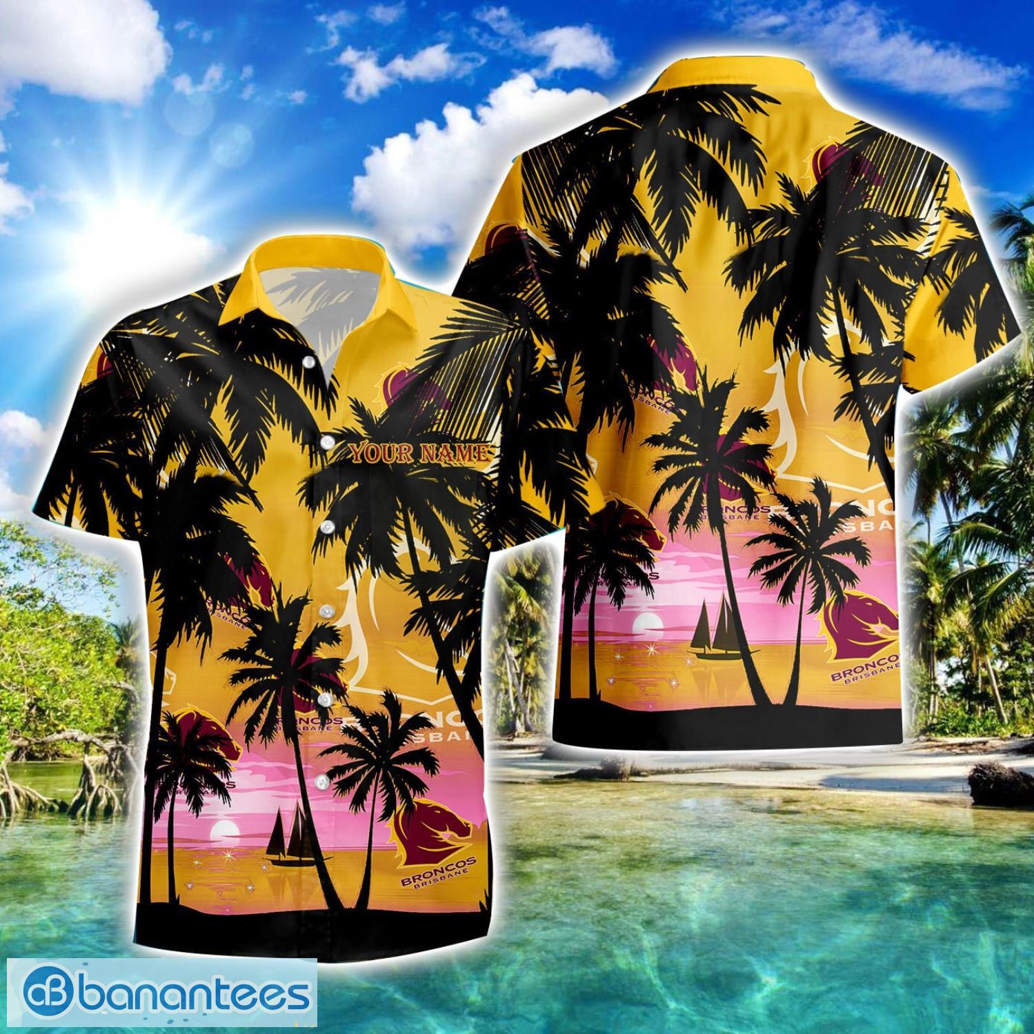 brisbane broncos nrl hawaiian shirt and shorts personalized name coconut tree pattern beach shirt 1 image Brisbane Broncos NRL Hawaiian Shirt And Shorts Personalized Name Coconut Tree Pattern Beach Shirt Product Photo 2