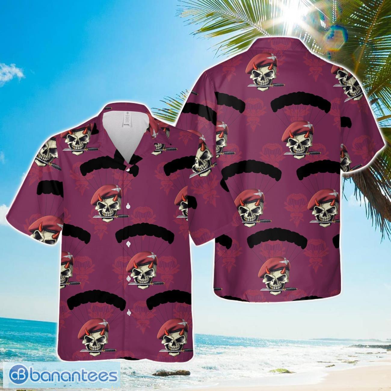 british army parachute red devils hawaiian shirt beach summer gift image British Army Parachute Red Devils Hawaiian Shirt Beach Summer Gift Product Photo 1