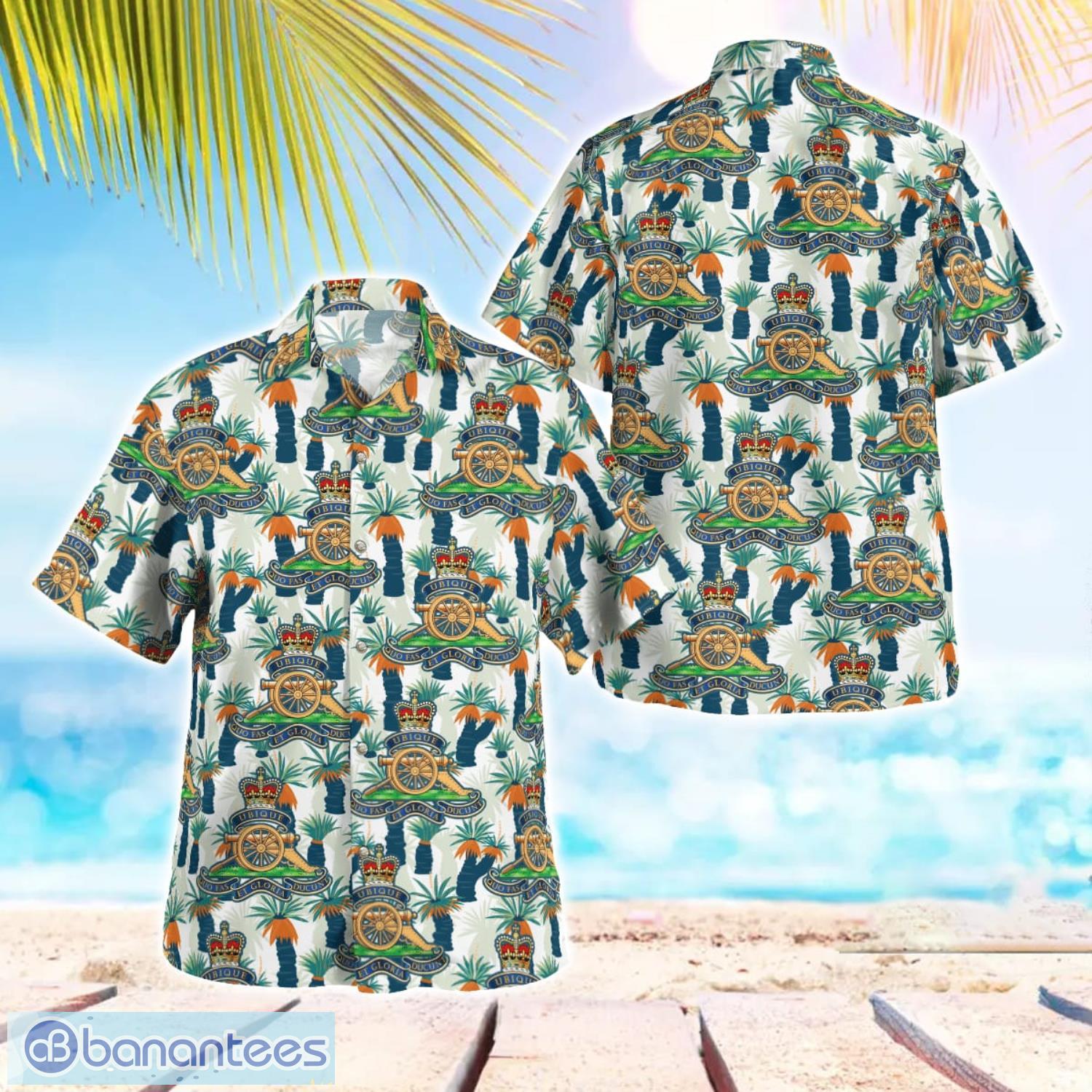 british army royal regiment of artillery ra 3d hawaiian shirt gift for summer image British Army, Royal Regiment of Artillery (RA) 3D Hawaiian Shirt Gift For Summer Product Photo 1