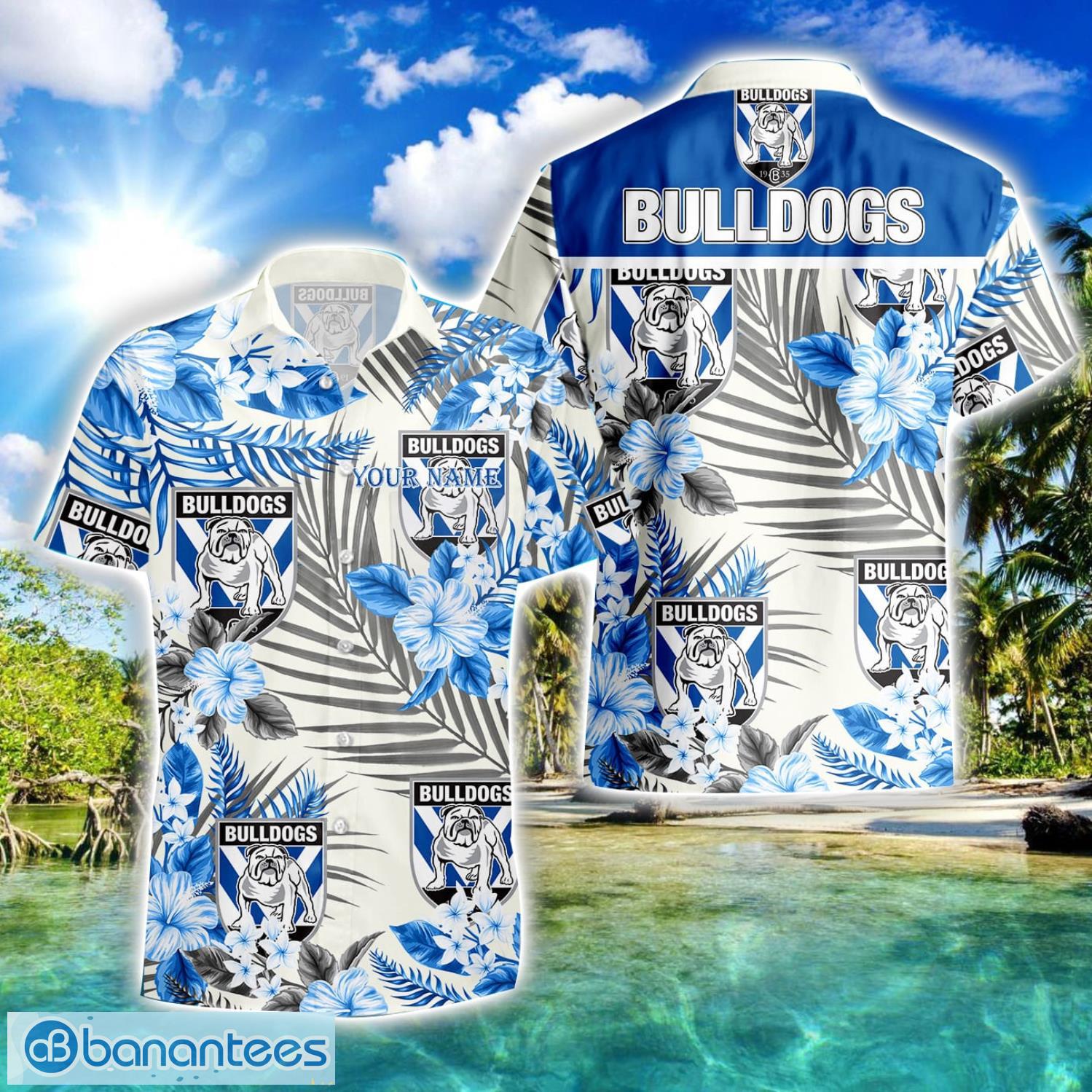 bulldogs rlfc nrl combo hawaiian shirt and shorts personalized gift tropical flower for fans 1 image Bulldogs RLFC NRL Combo Hawaiian Shirt And Shorts Personalized Gift Tropical Flower For Fans Product Photo 2