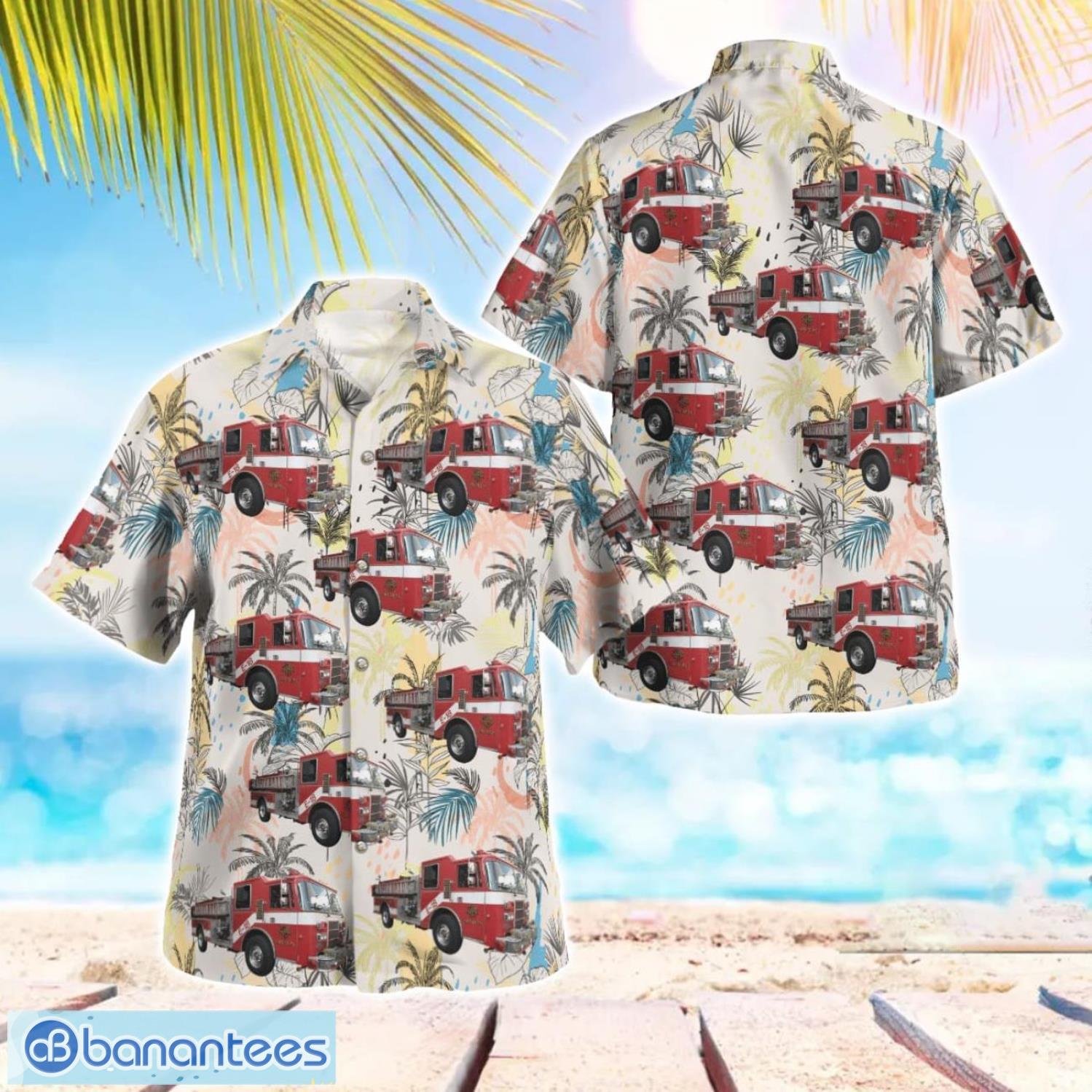 burbank california warner brothers studios fire department hawaiian shirt button summer shirt image Burbank, California, Warner Brothers Studios Fire Department Hawaiian Shirt Button Summer Shirt Product Photo 1