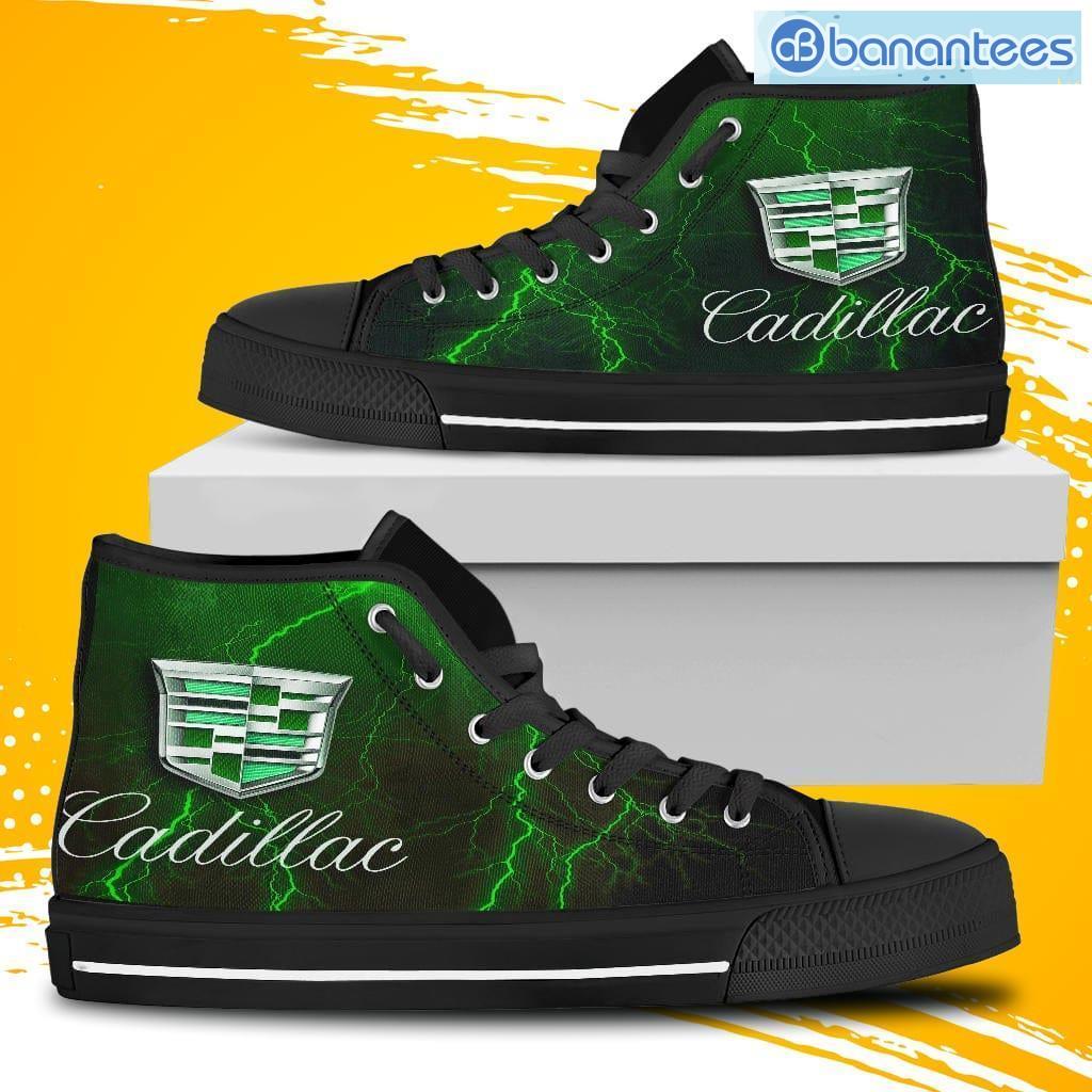 cadillac thunder logo high top shoes green classic style gift for fans image Cadillac Thunder Logo High Top Shoes Green Classic Style Gift For Fans Product Photo 1