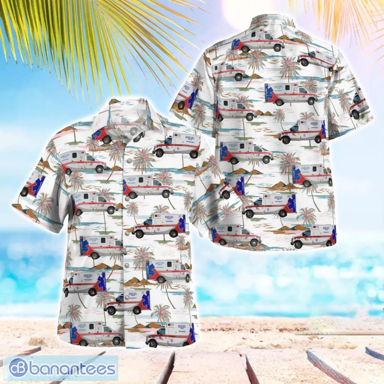california amr san mateo county ems hawaiian shirt button summer shirt image California AMR San Mateo County EMS Hawaiian Shirt Button Summer Shirt Product Photo 1