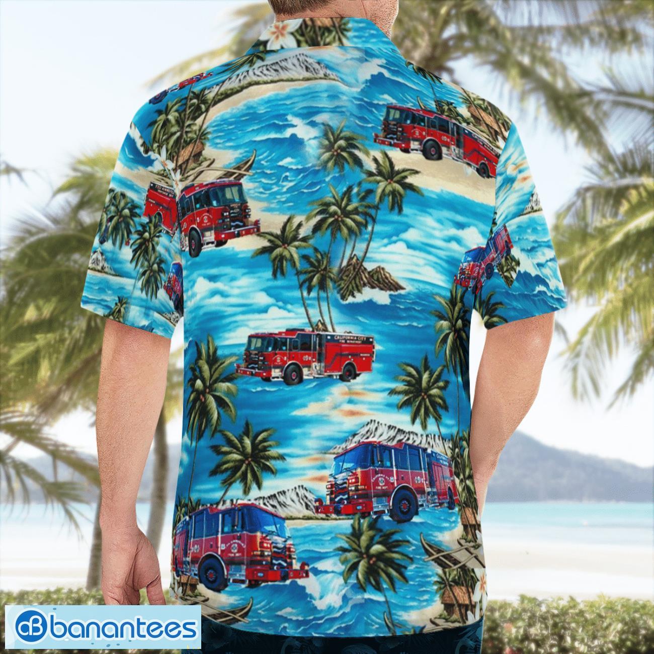 california city fire department hawaiian shirt button summer shirt 1 image California City Fire Department Hawaiian Shirt Button Summer Shirt Product Photo 2