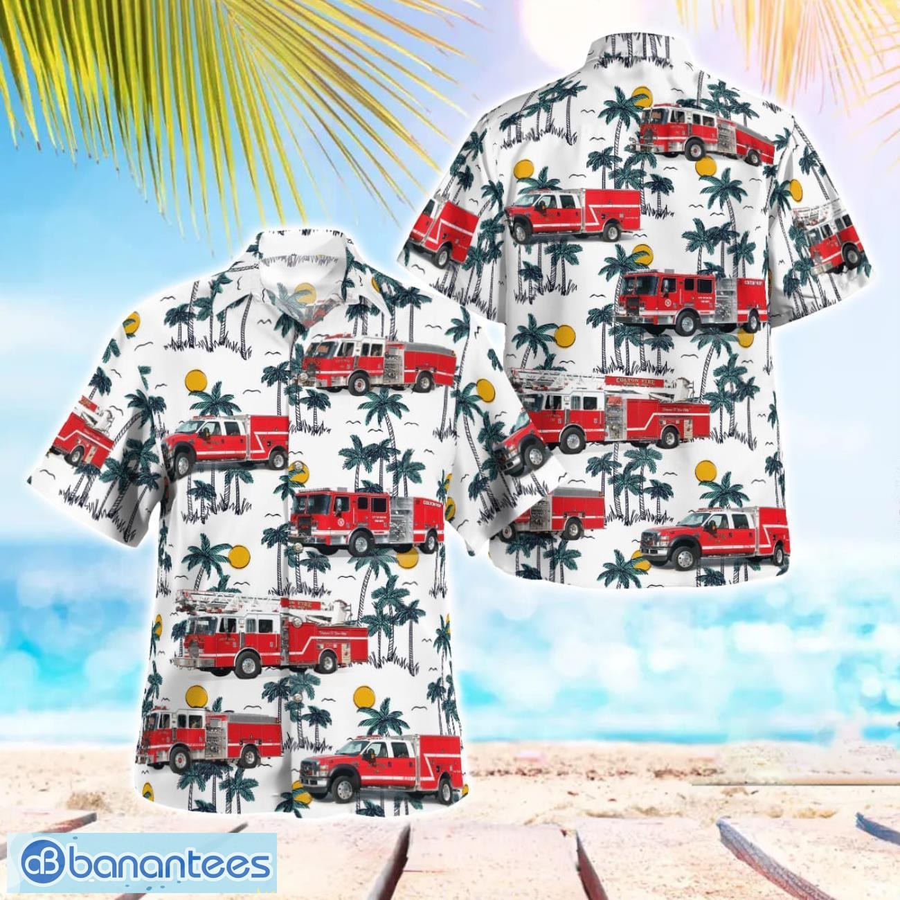 california city of colton fire department hawaiian shirt button summer shirt image California City of Colton Fire Department Hawaiian Shirt Button Summer Shirt Product Photo 1