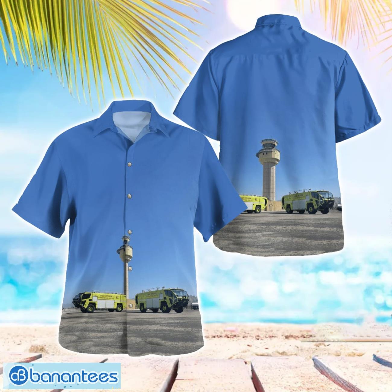 california palm springs international airport arff hawaiian shirt button summer shirt image California, Palm Springs International Airport ARFF Hawaiian Shirt Button Summer Shirt Product Photo 1