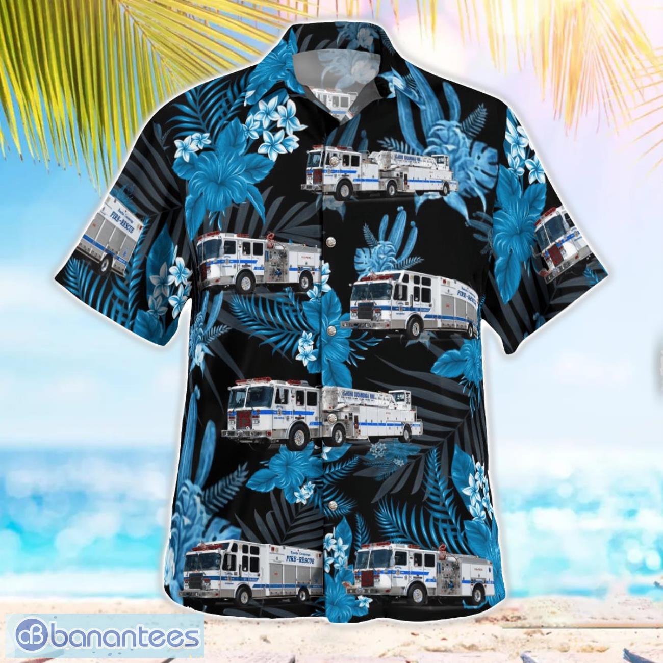 california rancho cucamonga fire district hawaiian shirt button summer shirt 2 image California, Rancho Cucamonga Fire District Hawaiian Shirt Button Summer Shirt Product Photo 3