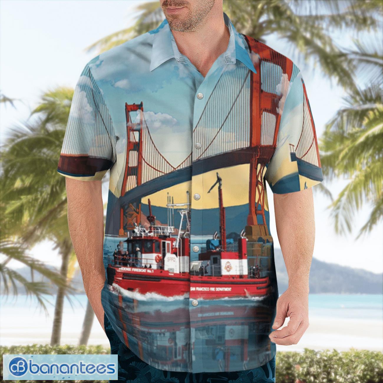 california san francisco fire department phoenix fireboat hawaiian shirt button summer shirt 2 image California, San Francisco Fire Department Phoenix Fireboat Hawaiian Shirt Button Summer Shirt Product Photo 3