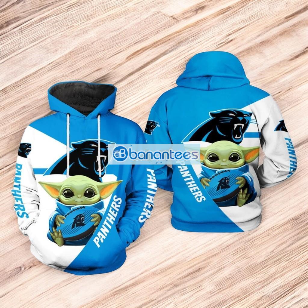 carolina panthers nfl baby yoda team 3d hoodie all over print image Carolina Panthers NFL Baby Yoda Team 3D Hoodie All Over Print Product Photo 1