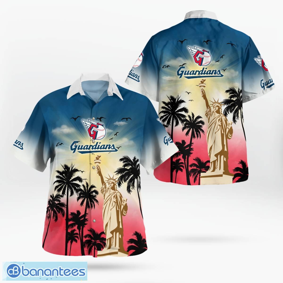 cleveland guardians statue of liberty tropical hawaiian shirt for men women image Cleveland Guardians Statue of Liberty Tropical Hawaiian Shirt For Men Women - Cleveland Guardians Statue of Liberty Tropical Hawaiian Shirt For Men Women