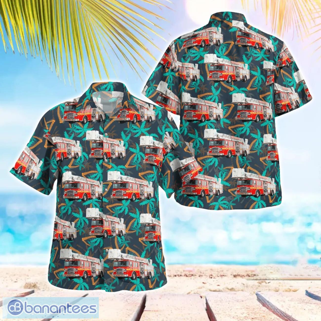 clinton fire department iowa hawaiian shirt gift for summer vacation image Clinton Fire Department, Iowa Hawaiian Shirt Gift For Summer Vacation Product Photo 1