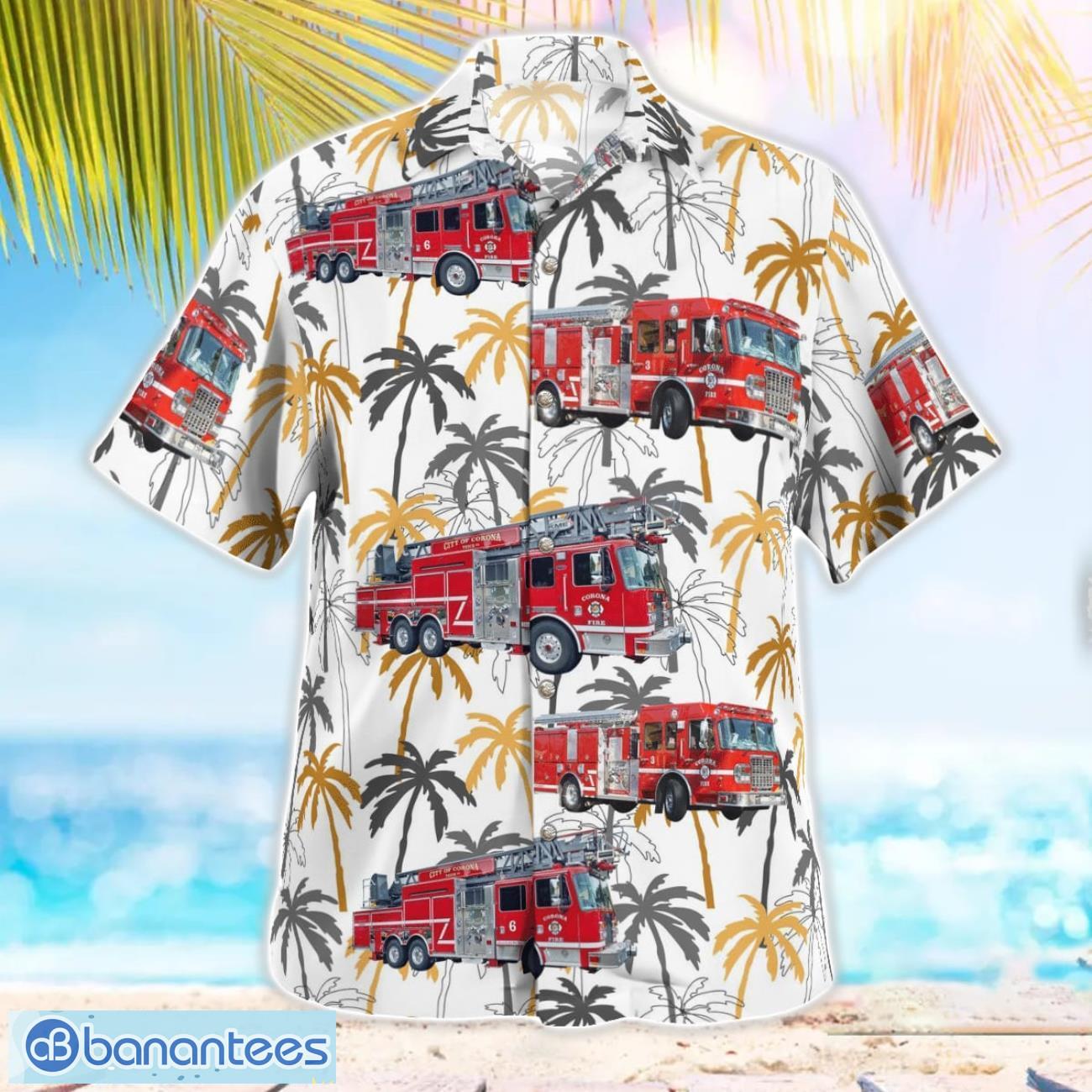 corona riverside county california corona fire department hawaiian shirt button summer shirt 2 image Corona, Riverside County, California, Corona Fire Department Hawaiian Shirt Button Summer Shirt Product Photo 3