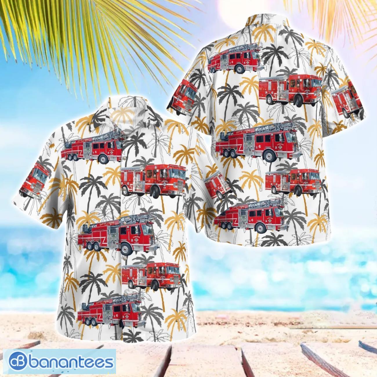 corona riverside county california corona fire department hawaiian shirt button summer shirt image Corona, Riverside County, California, Corona Fire Department Hawaiian Shirt Button Summer Shirt Product Photo 1