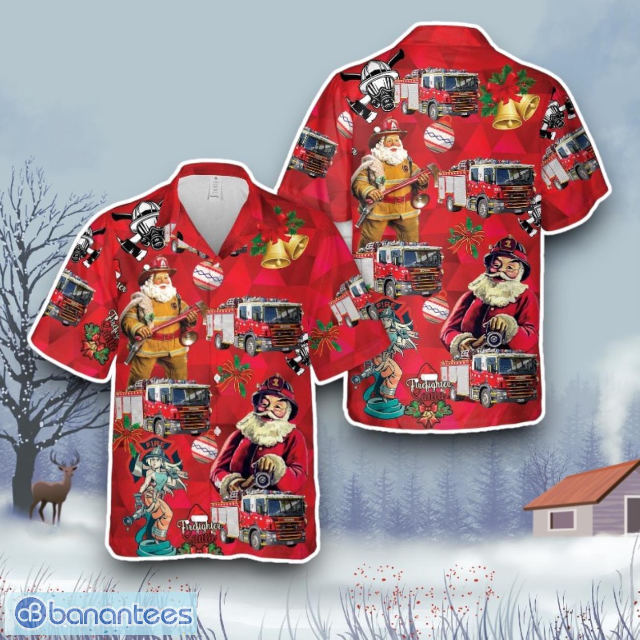 country fire authority cfa type 4 heavy pumper christmas hawaiian shirt gift for all image Country Fire Authority (CFA) Type 4 Heavy Pumper Christmas Hawaiian Shirt Gift For All Product Photo 1