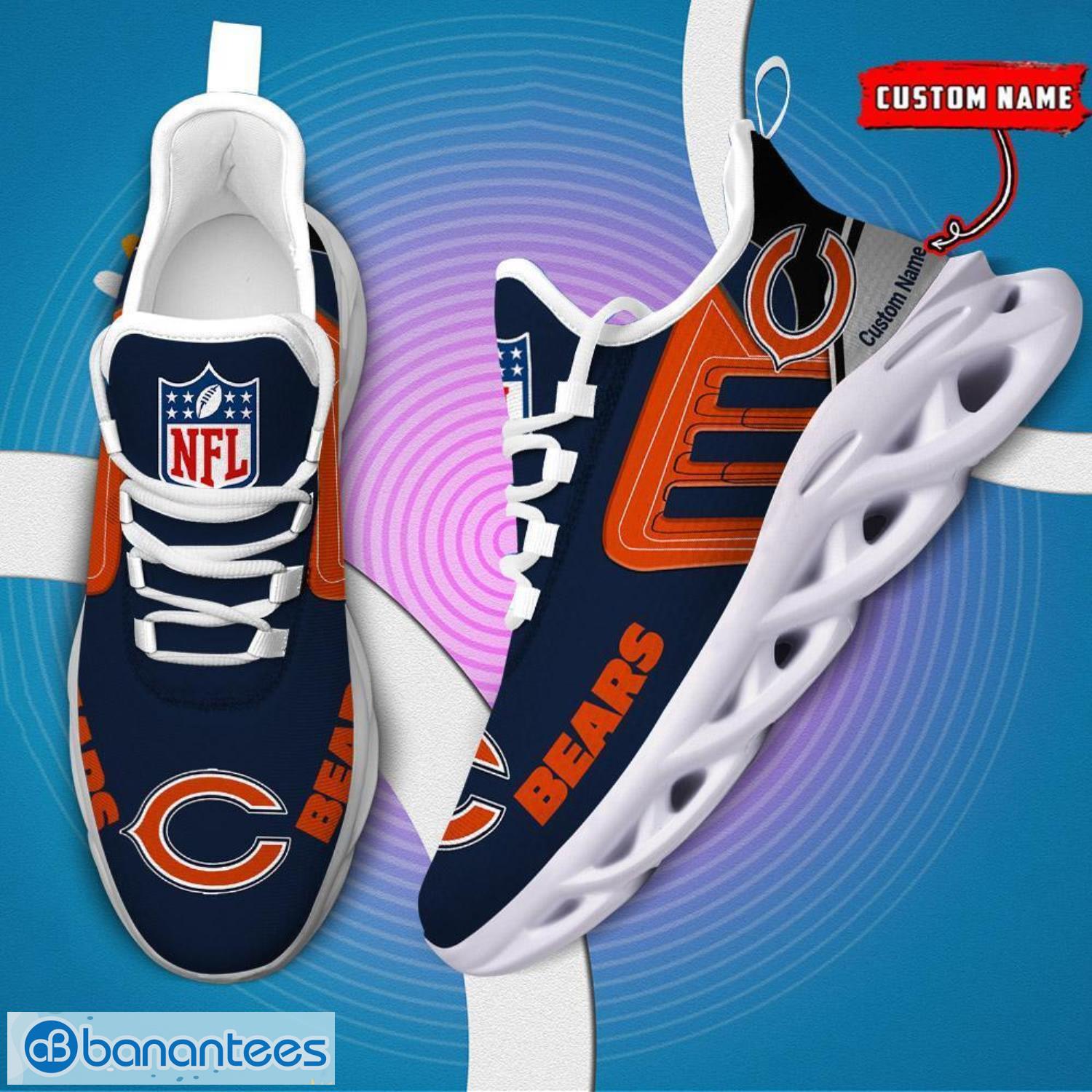 custom name nfl chicago bears max soul shoes personalized running sneakers 4 image Custom Name NFL Chicago Bears Max Soul Shoes Personalized Running Sneakers Product Photo 5
