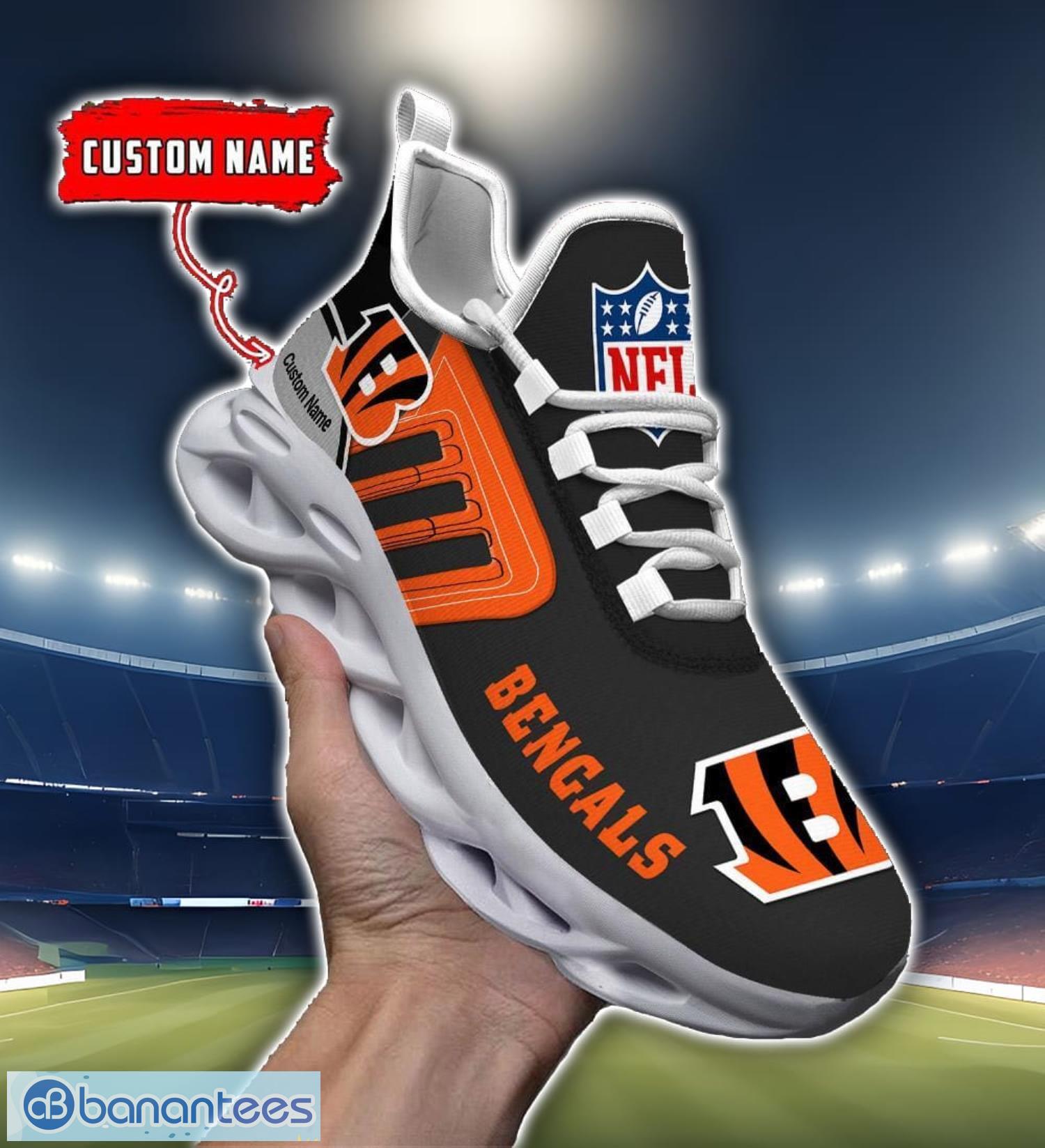 custom name nfl cincinnati bengals max soul shoes personalized running sneakers image Custom Name NFL Cincinnati Bengals Max Soul Shoes Personalized Running Sneakers Product Photo 1
