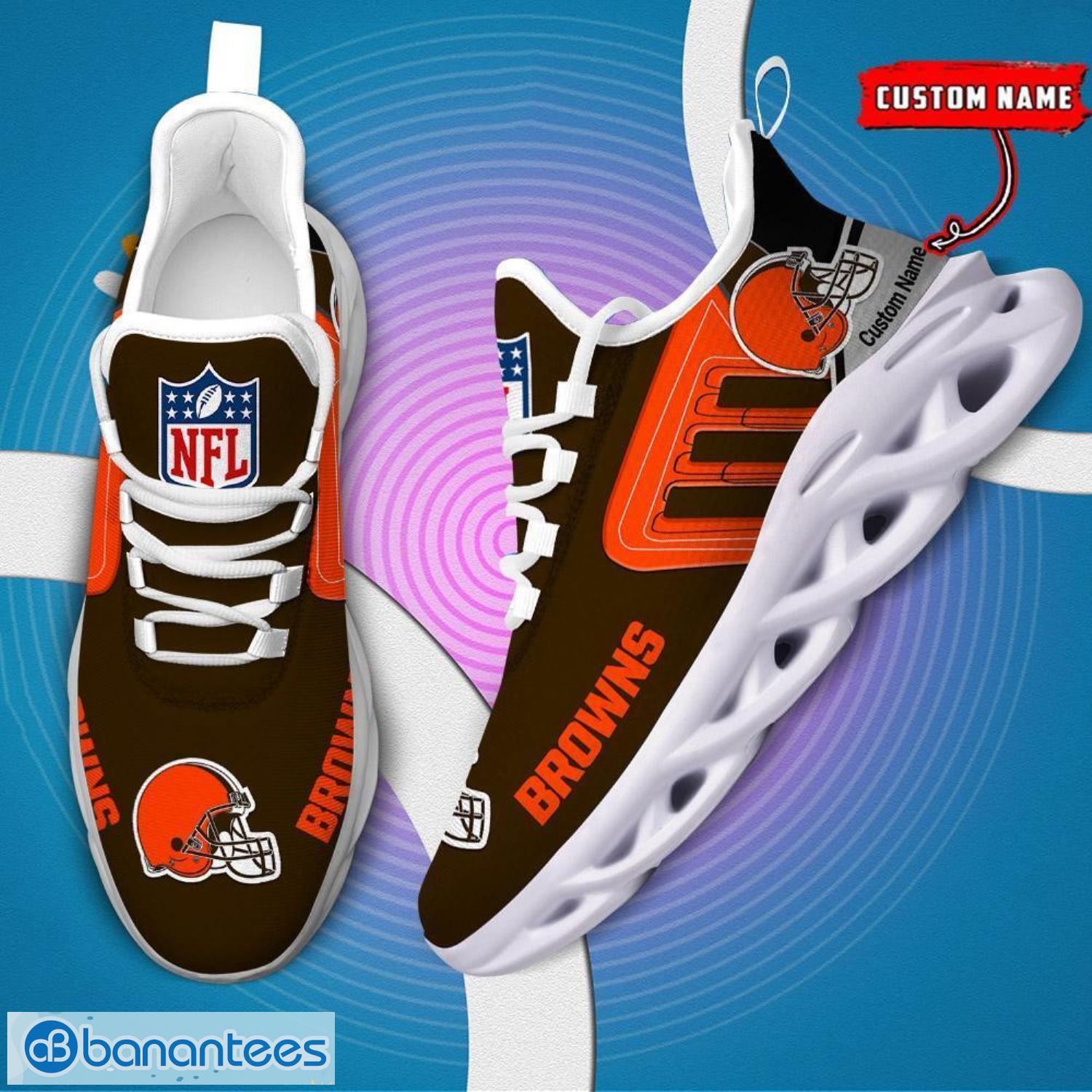 custom name nfl cleveland browns max soul shoes personalized running sneakers 5 image Custom Name NFL Cleveland Browns Max Soul Shoes Personalized Running Sneakers Product Photo 6